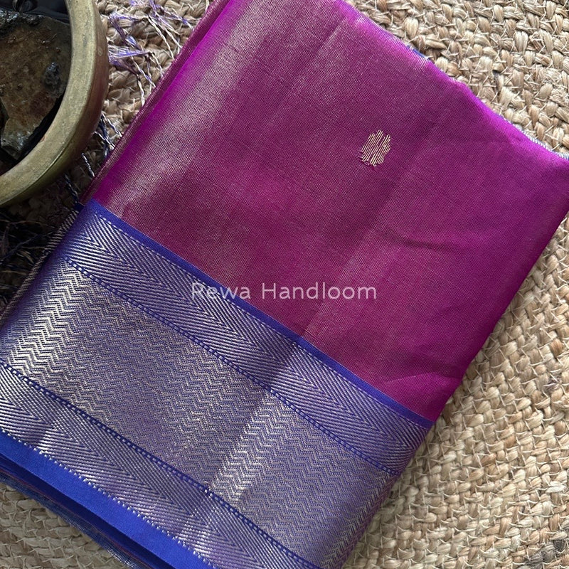 Maheshwari Magenta Tissue Butti Saree TBBS071