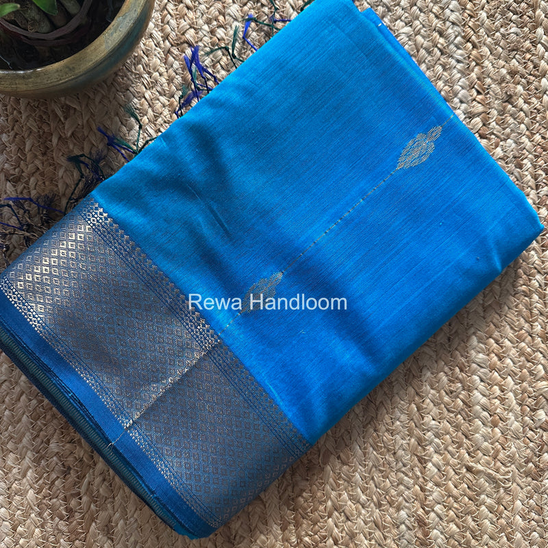 Maheshwari Sky Blue Shaded Butti Saree SBBS017