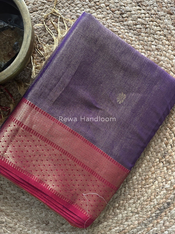 Maheshwari Purple Tissue Butti Saree TBBS066