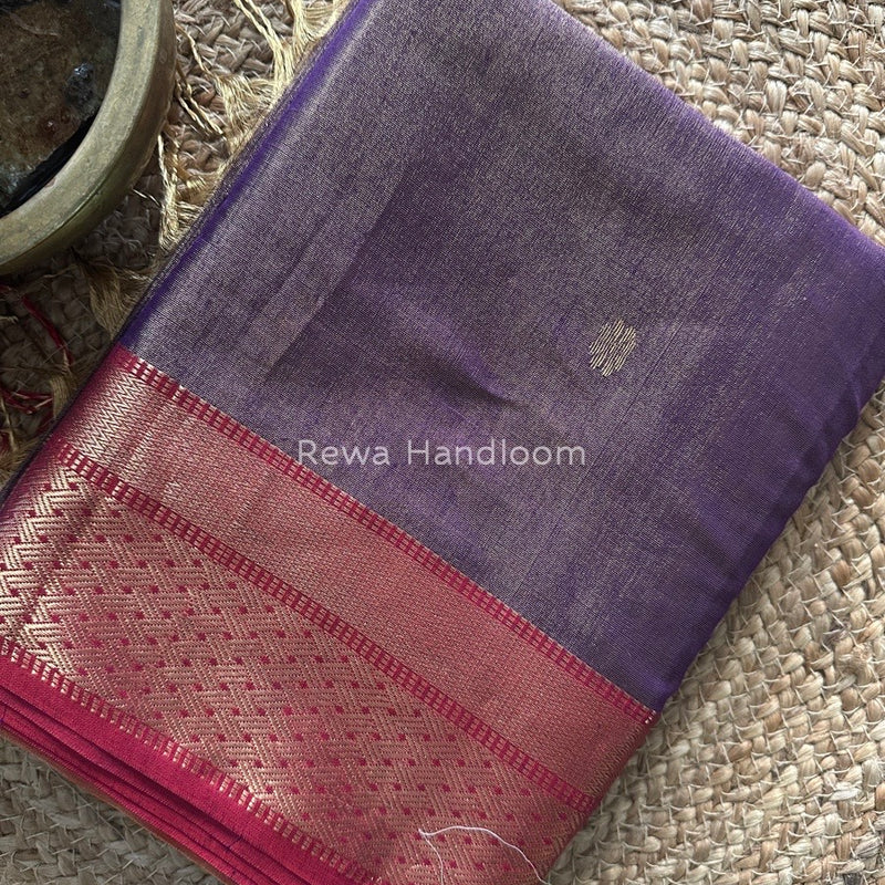 Maheshwari Purple Tissue Butti Saree TBBS066