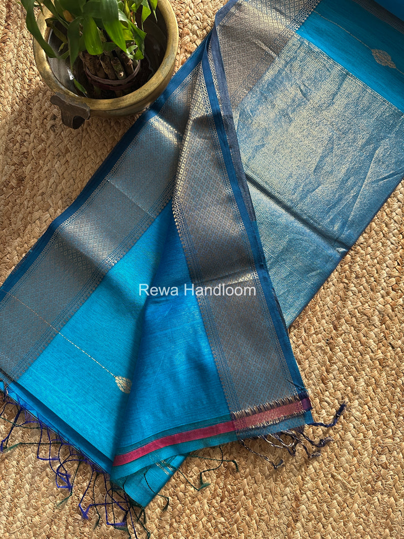 Maheshwari Sky Blue Shaded Butti Saree SBBS017