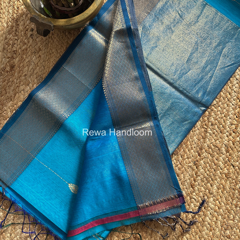 Maheshwari Sky Blue Shaded Butti Saree SBBS017