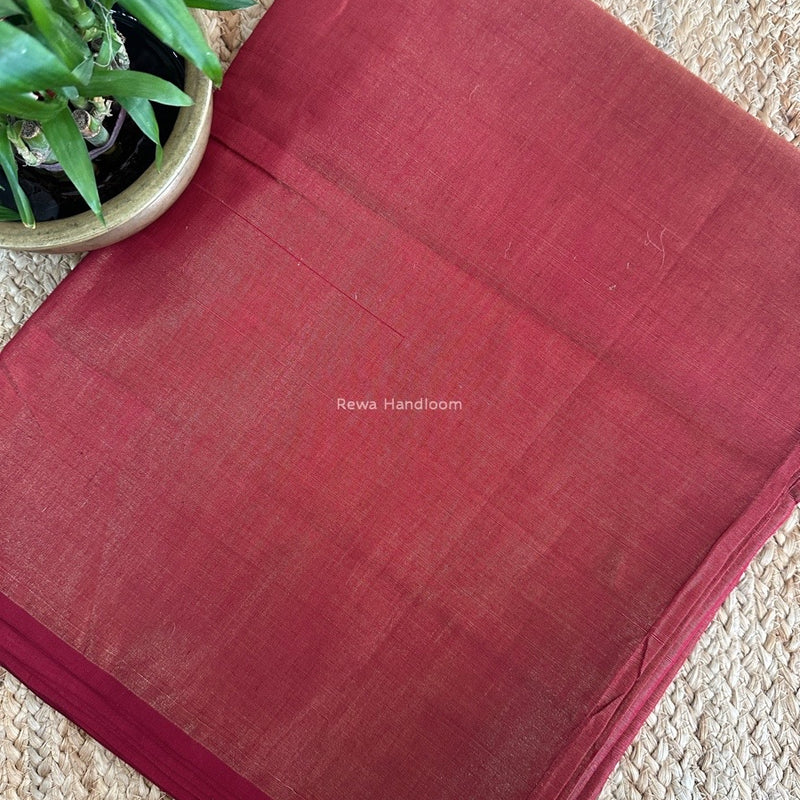 Maheshwari Maroon Tissue Silk Fabric