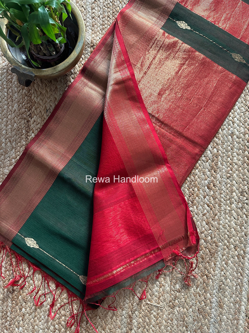 Maheshwari Green Shaded Butti Saree SBBS020