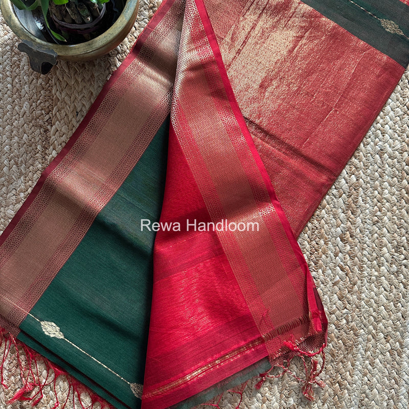 Maheshwari Green Shaded Butti Saree SBBS020