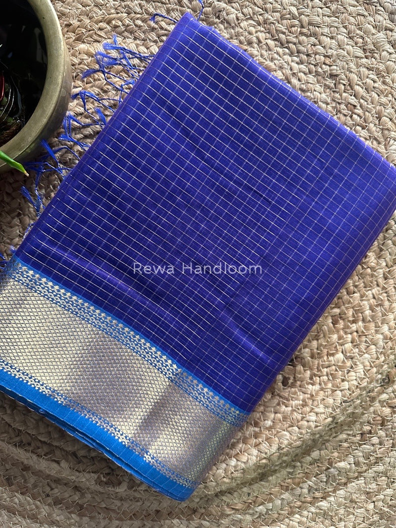 Maheshwari Violet Zari Checks Saree ZCHX181