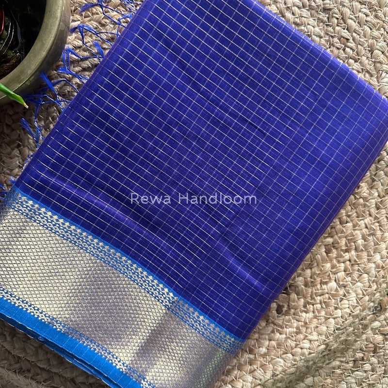 Maheshwari Violet Zari Checks Saree ZCHX181