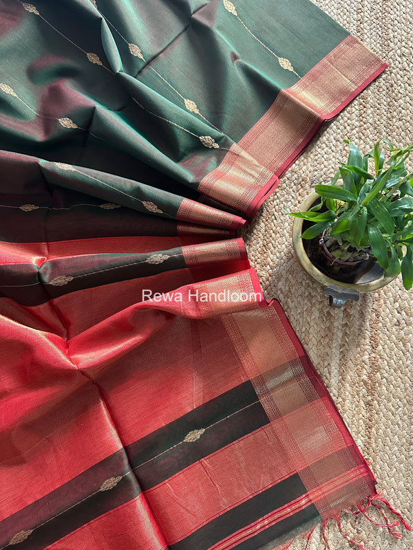 Maheshwari Green Shaded Butti Saree SBBS020