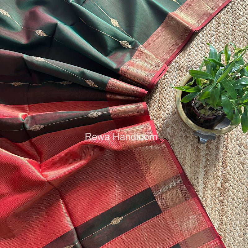 Maheshwari Green Shaded Butti Saree SBBS020