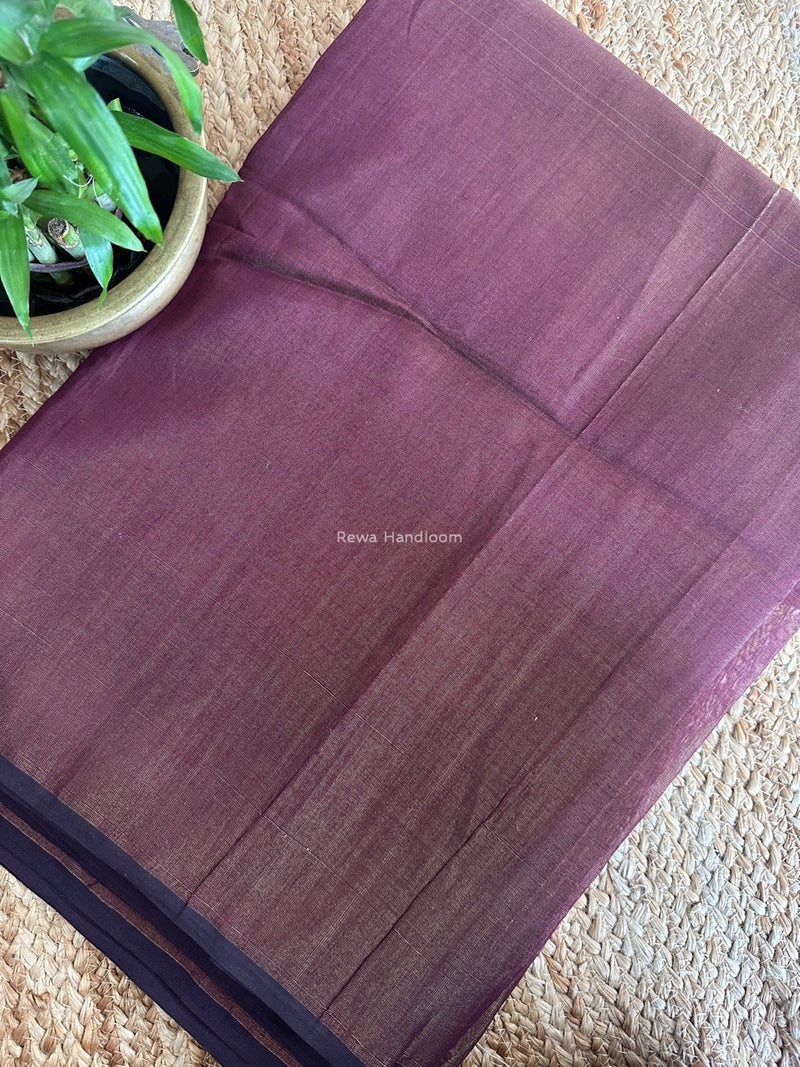 Maheshwari Dark Purple Tissue Silk Fabric