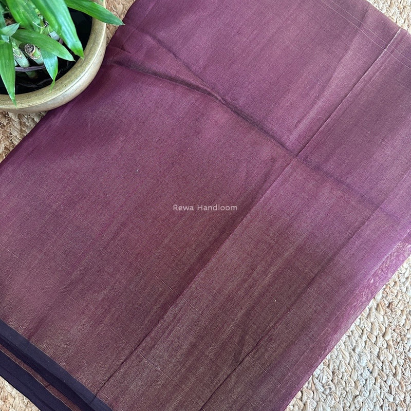 Maheshwari Dark Purple Tissue Silk Fabric