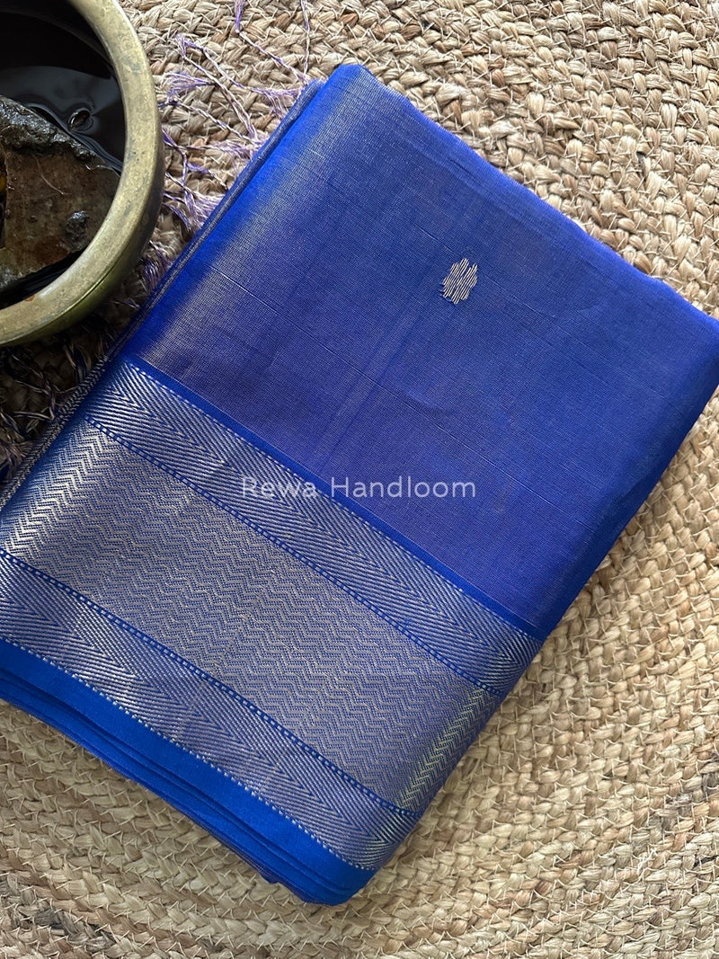  Maheshwari Blue Tissue Butti Saree TBBS073