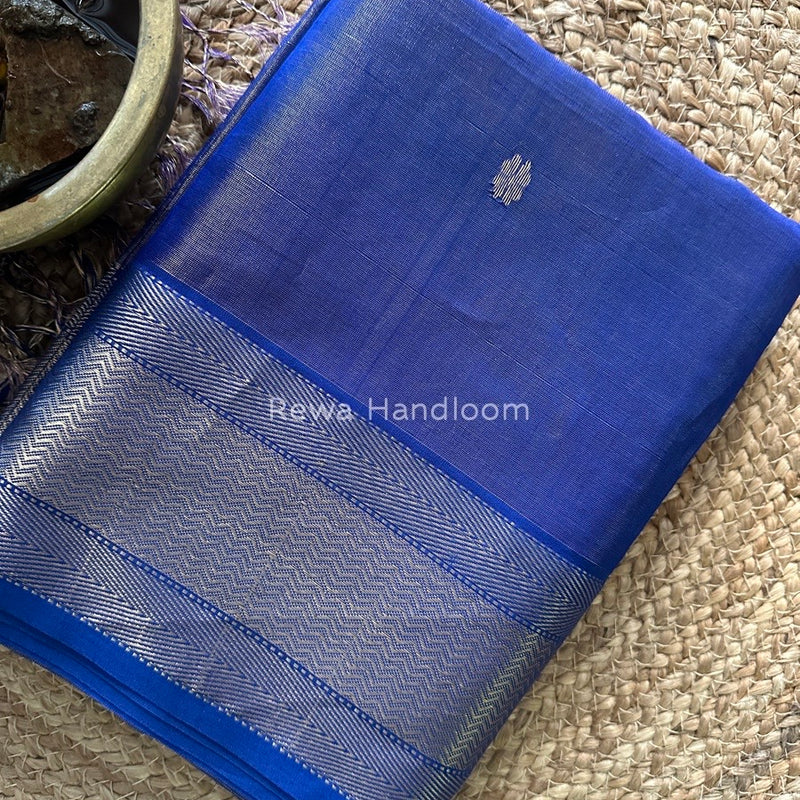  Maheshwari Blue Tissue Butti Saree TBBS073