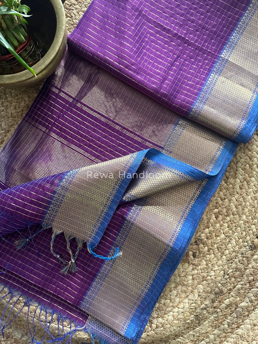 Maheshwari Zari Checks Saree