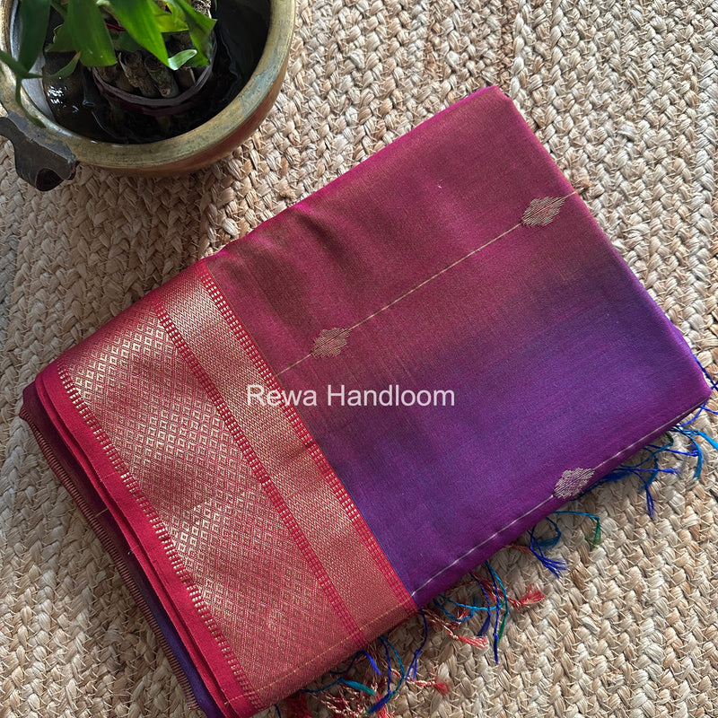 Maheshwari Dark Magenta Shaded Butti Saree SBBS016