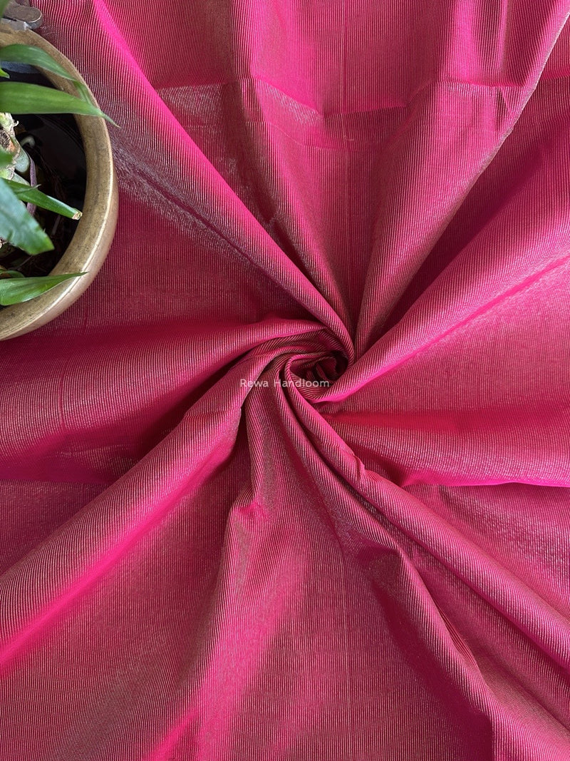 Maheshwari Pink Tissue Silk Fabric 2.5 meters Cut - FBT09