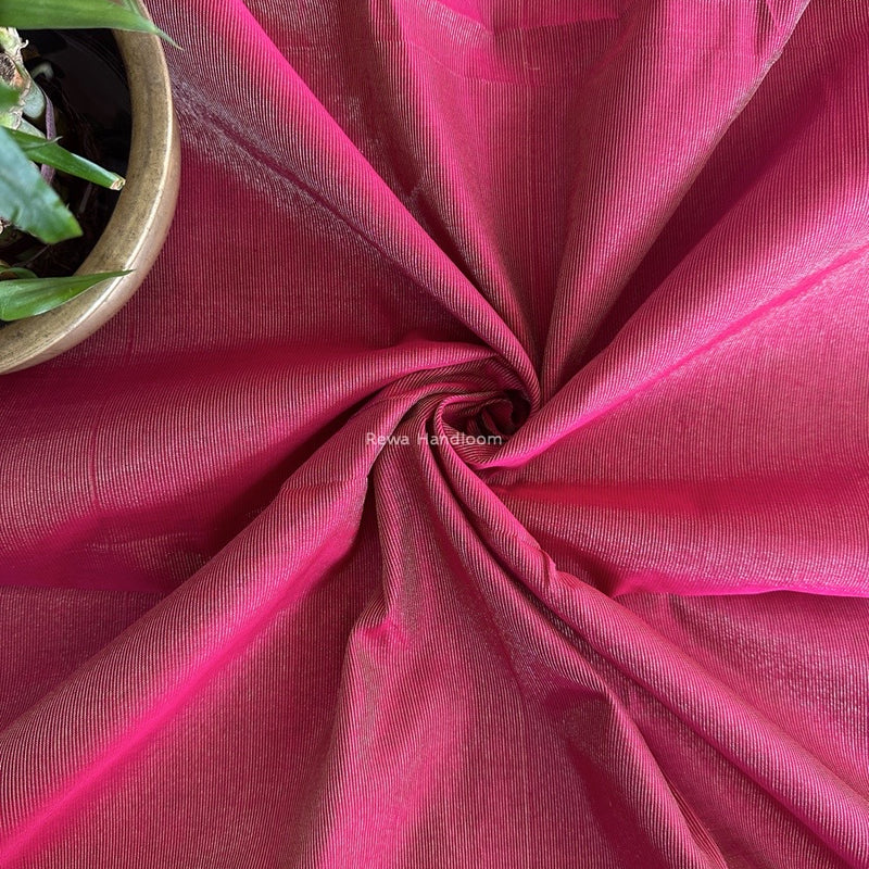 Maheshwari Pink Tissue Silk Fabric 2.5 meters Cut - FBT09