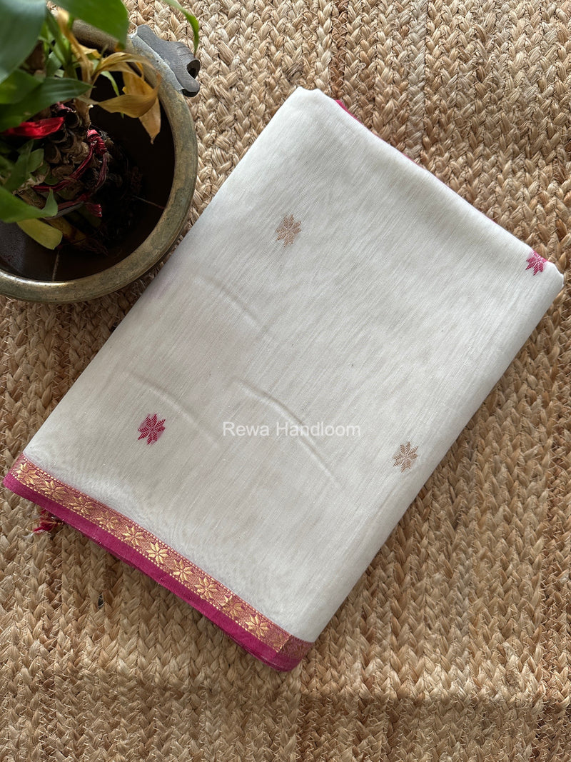 White Star Butti Maheshwari Saree SSB082