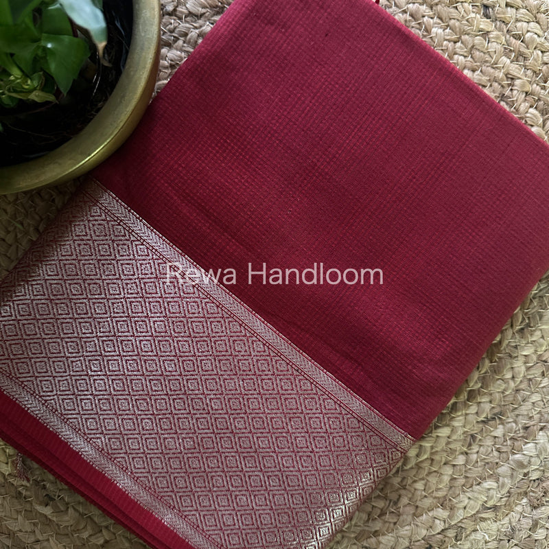 Maheshwari Silver Zari Saree