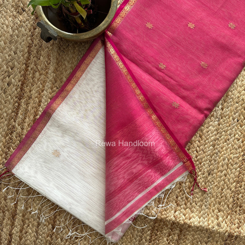 White Star Butti Maheshwari Saree SSB082