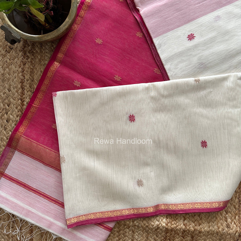 White Star Butti Maheshwari Saree SSB082