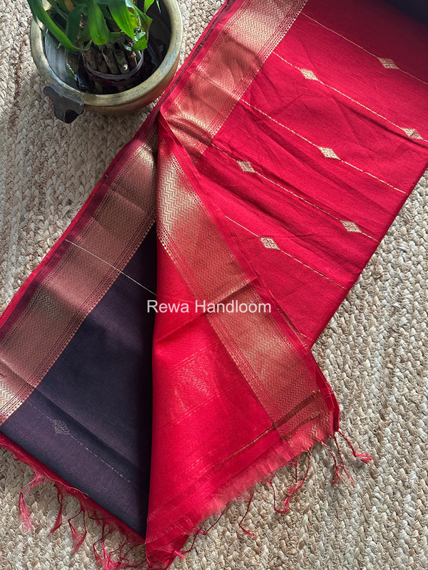 Maheshwari Wine Shaded Butti Saree SBBS018