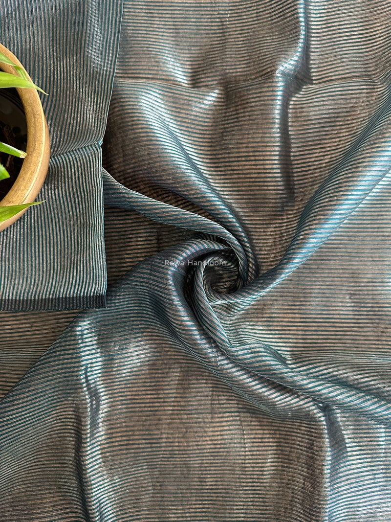 Maheshwari Rama Green Tissue Silk Fabric