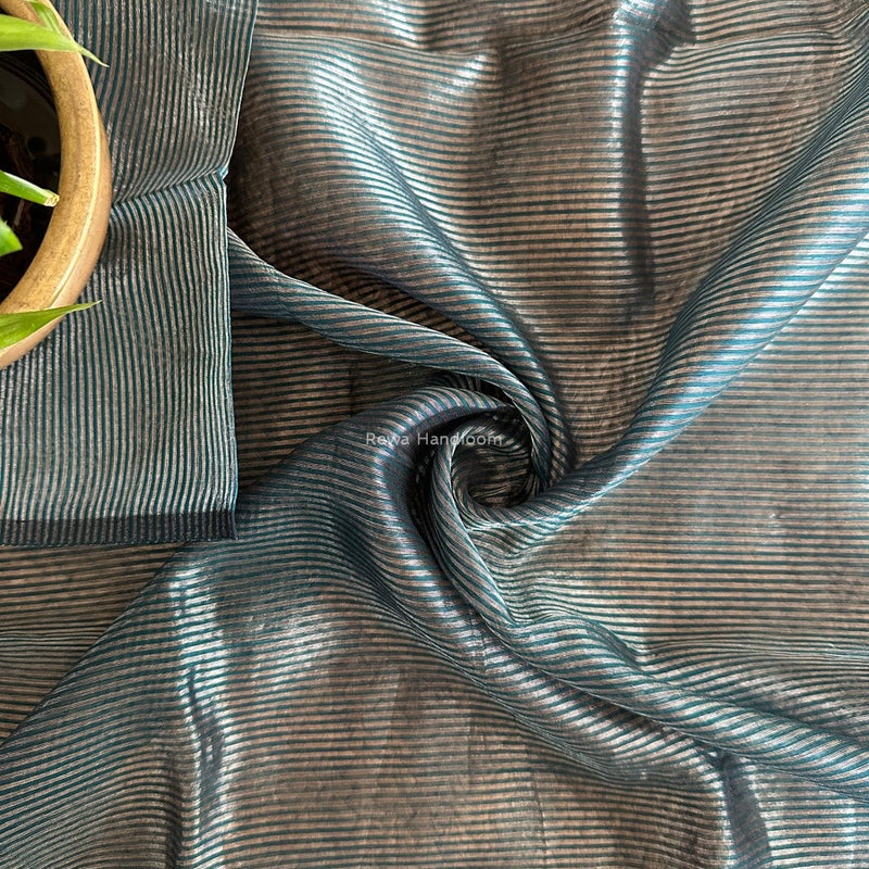 Maheshwari Rama Green Tissue Silk Fabric