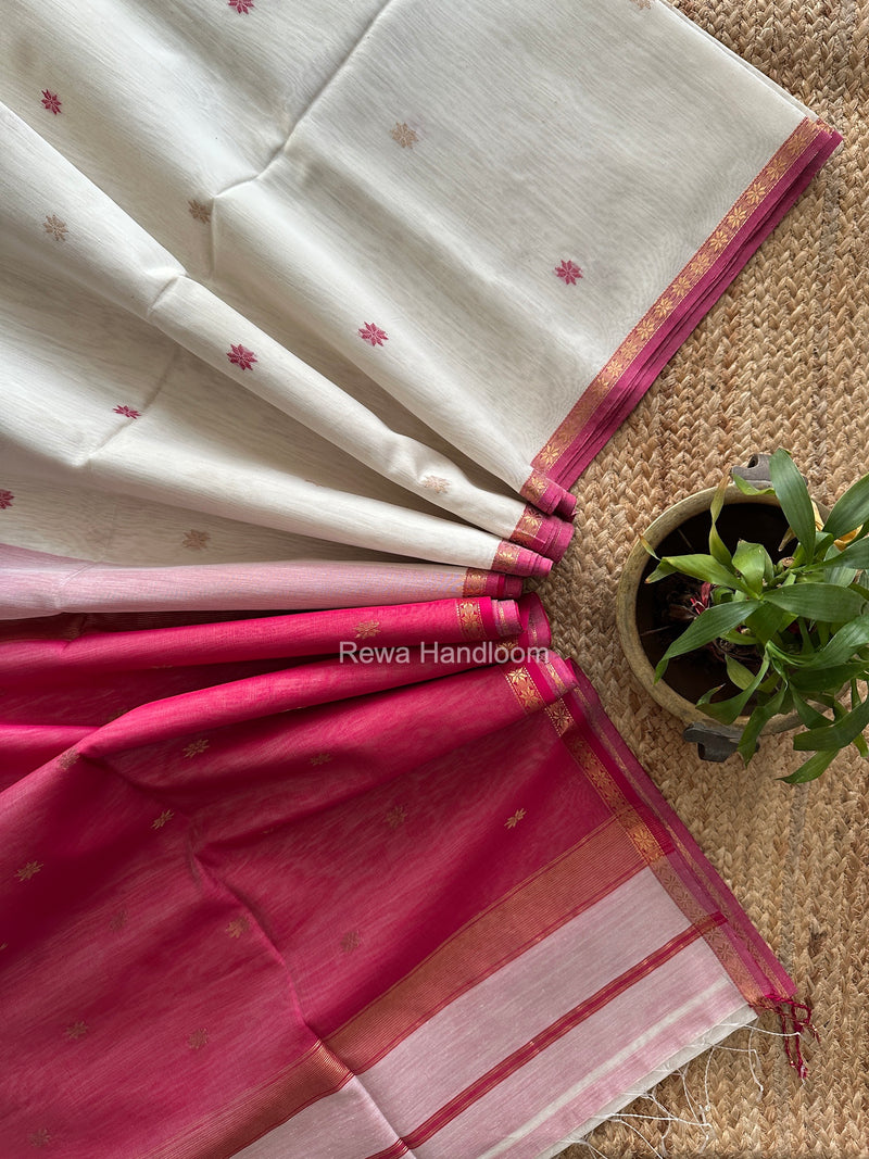 White Star Butti Maheshwari Saree SSB082
