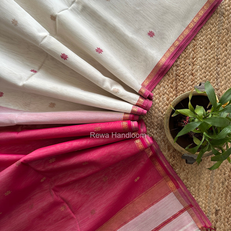 White Star Butti Maheshwari Saree SSB082