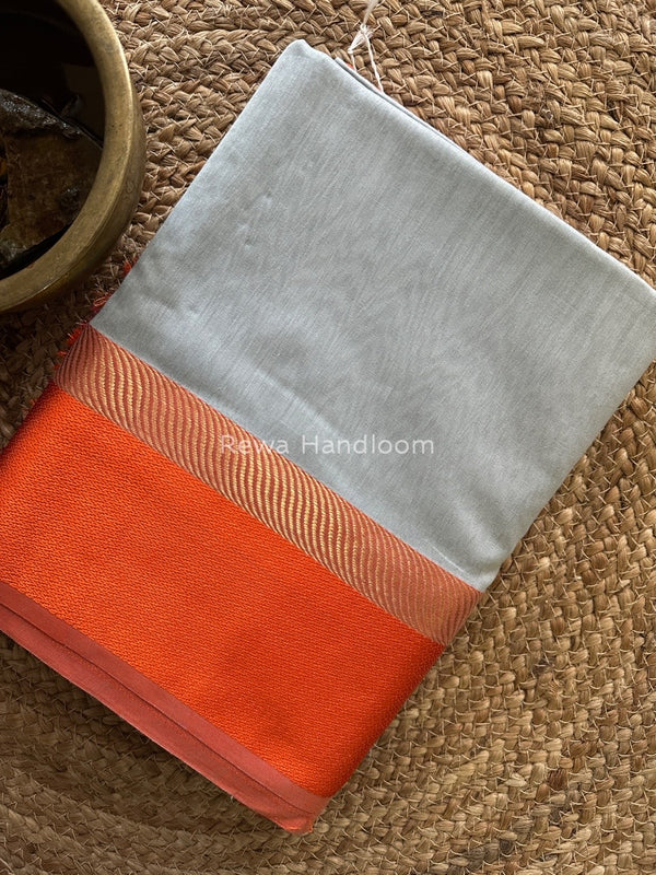 Grey Ganga Jamuna Maheshwari Saree GJ0131