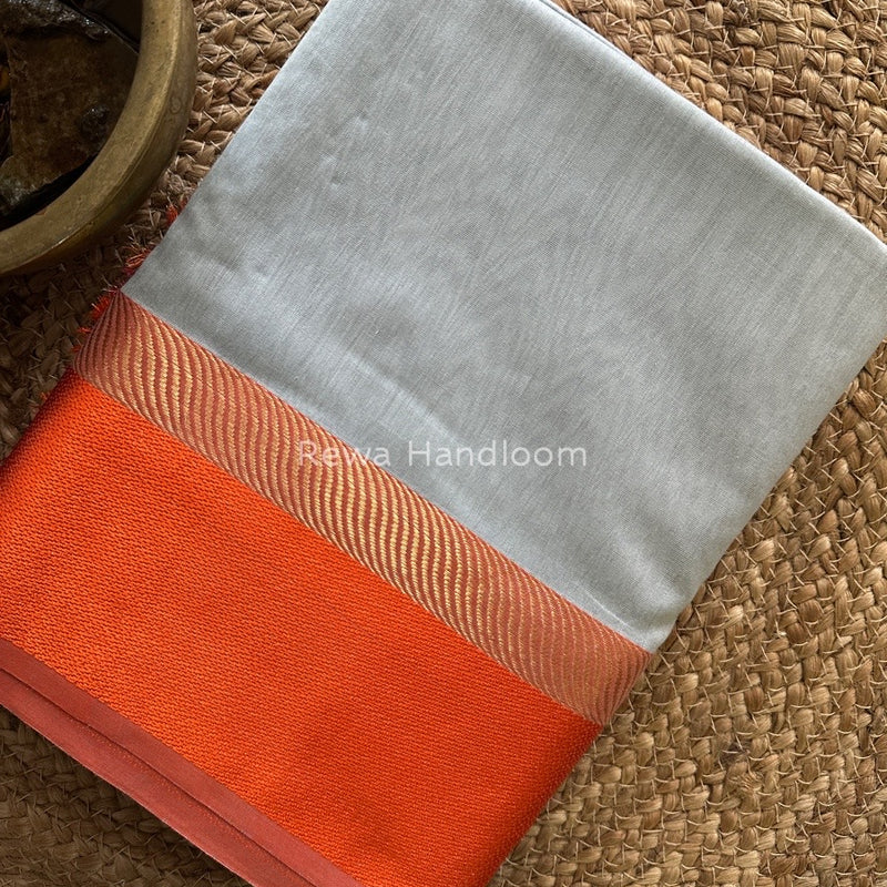Grey Ganga Jamuna Maheshwari Saree GJ0131