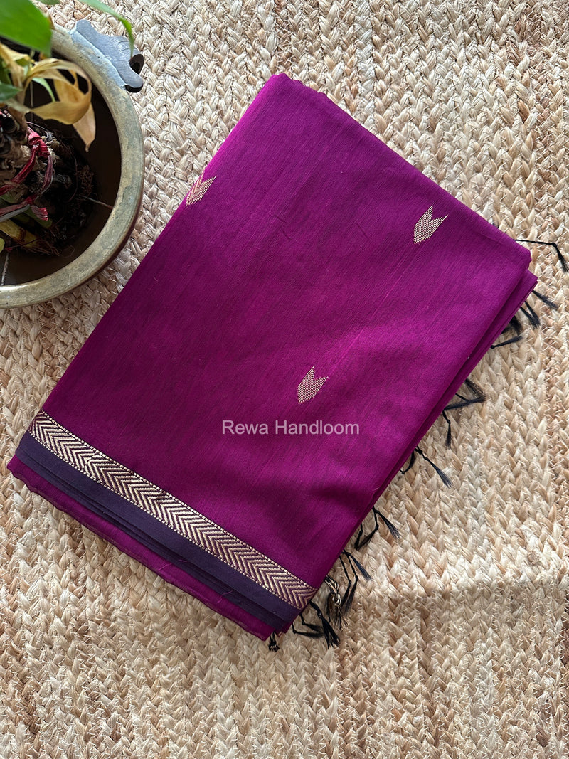 Purple V Butti Maheshwari Saree VBS076