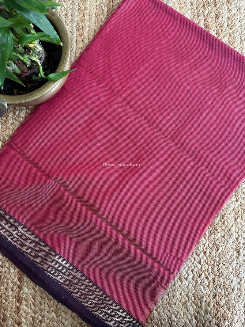 Maheshwari Pink Tissue Silk Fabric