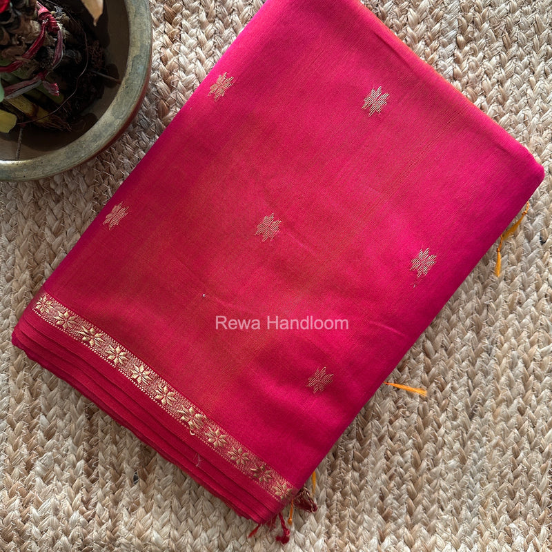 Rani Pink Star Butti Maheshwari Saree SSB079