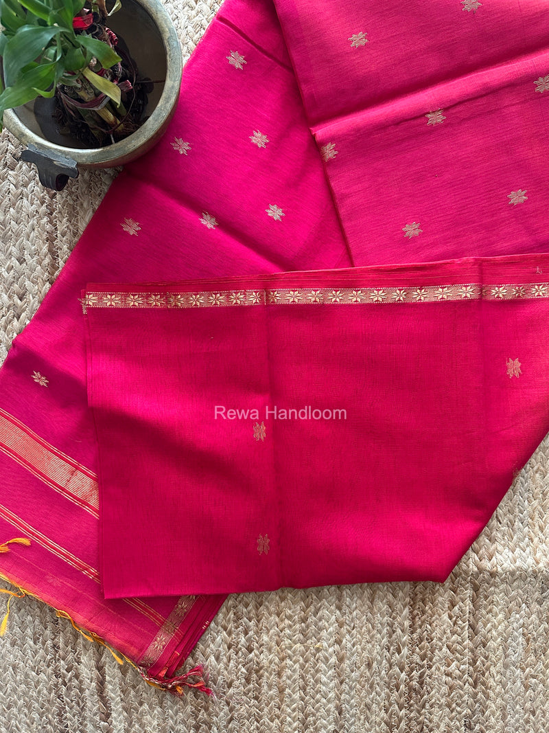 Rani Pink Star Butti Maheshwari Saree SSB079