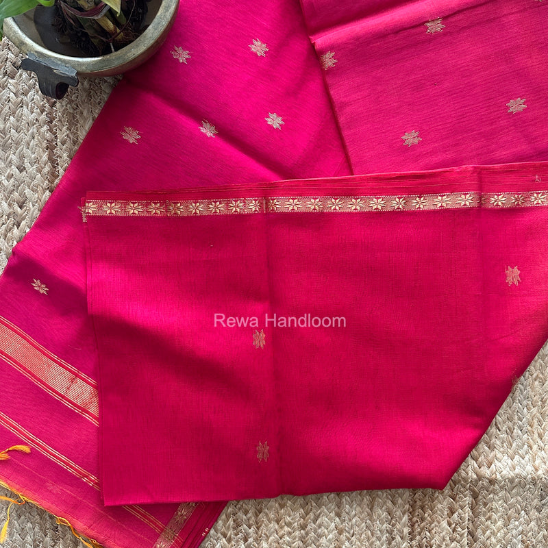 Rani Pink Star Butti Maheshwari Saree SSB079