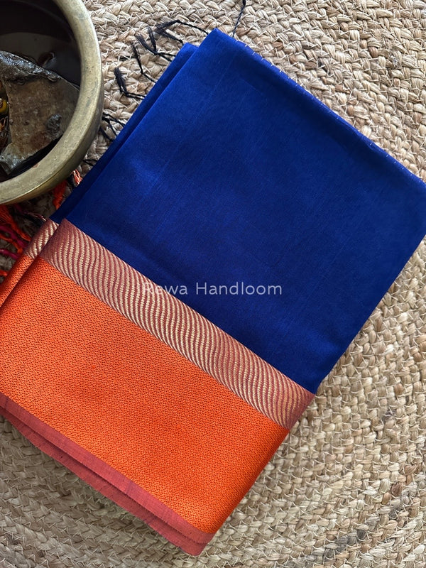 Blue Ganga Jamuna Maheshwari Saree GJ0135