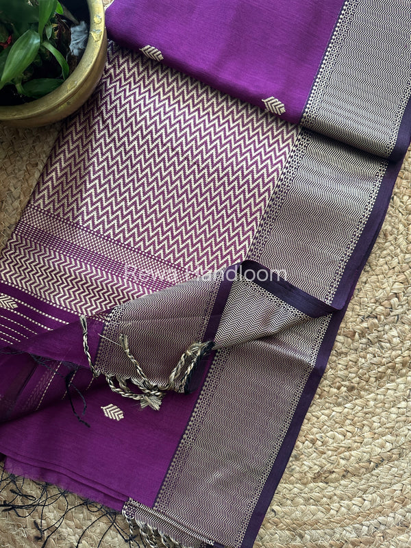 Maheshwari Magenta Heavy Pallu Saree-RPS08