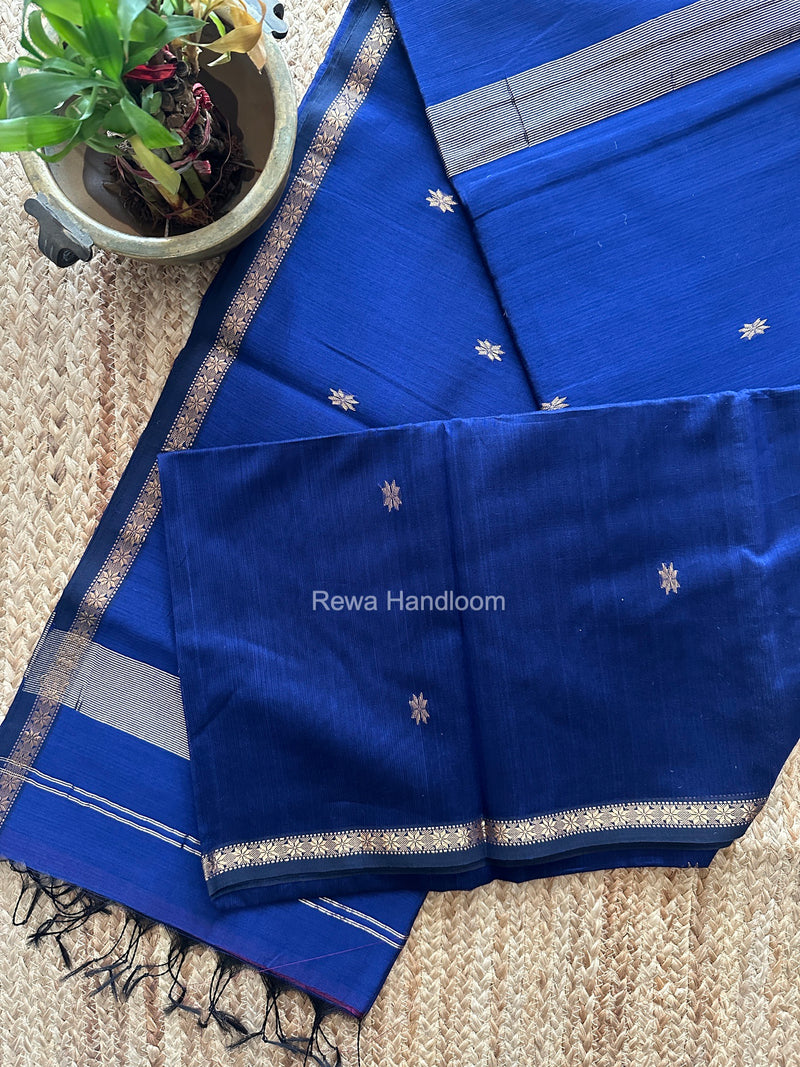 Blue Star Butti Maheshwari Saree SSB081