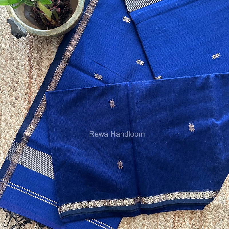 Blue Star Butti Maheshwari Saree SSB081