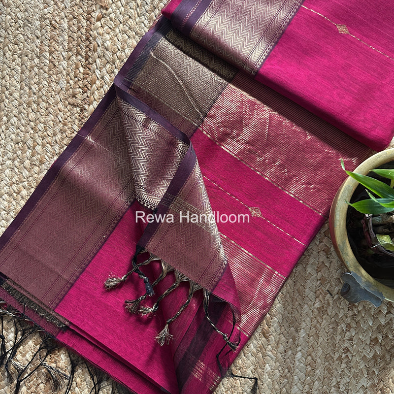Maheshwari Lining Butti Saree