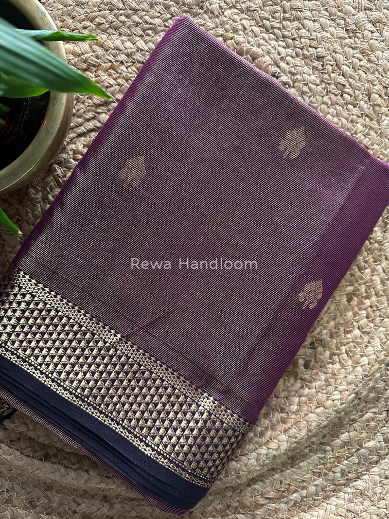 Maheshwari Purple Tissue Butti Saree TBS018