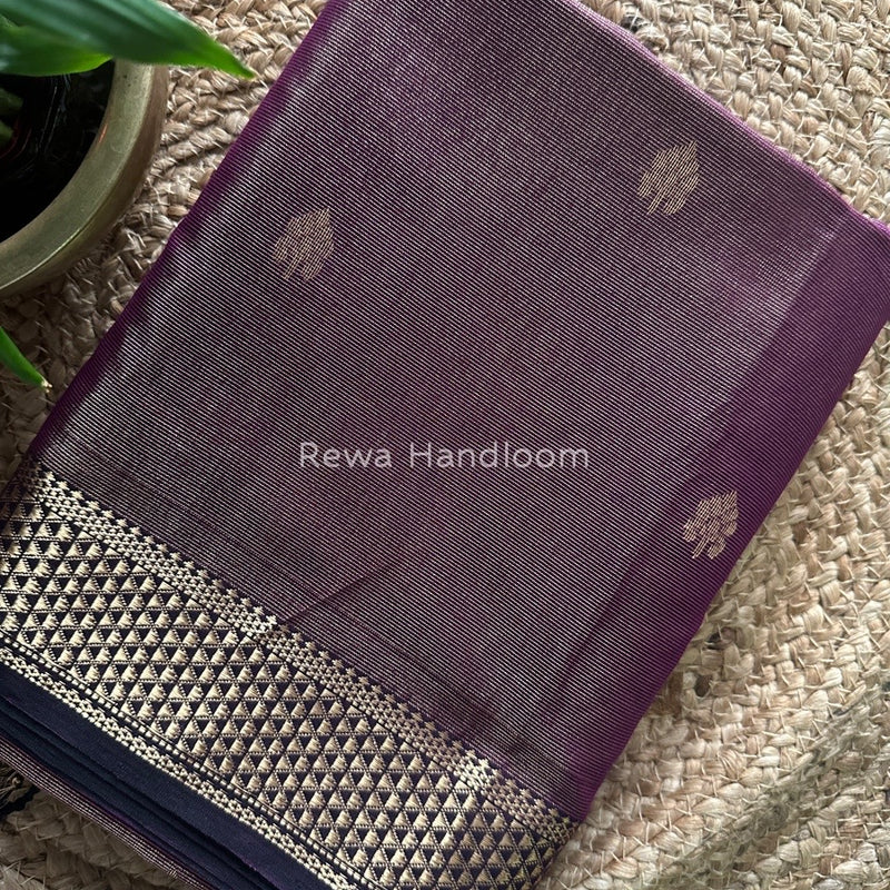 Maheshwari Purple Tissue Butti Saree TBS018