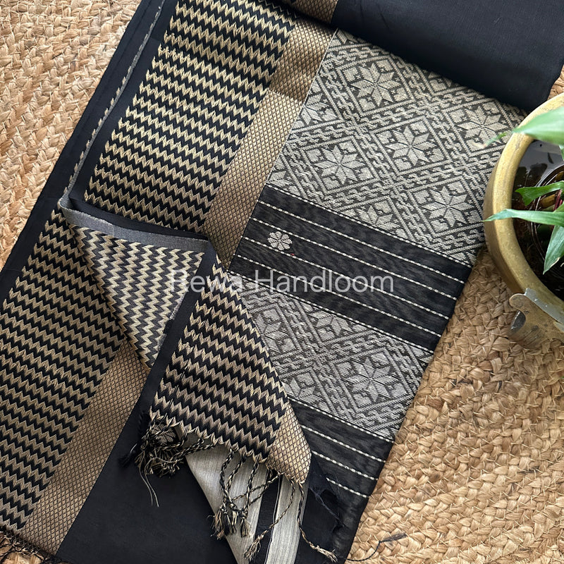 Maheshwari Black Heavy Pallu Saree-RPS02