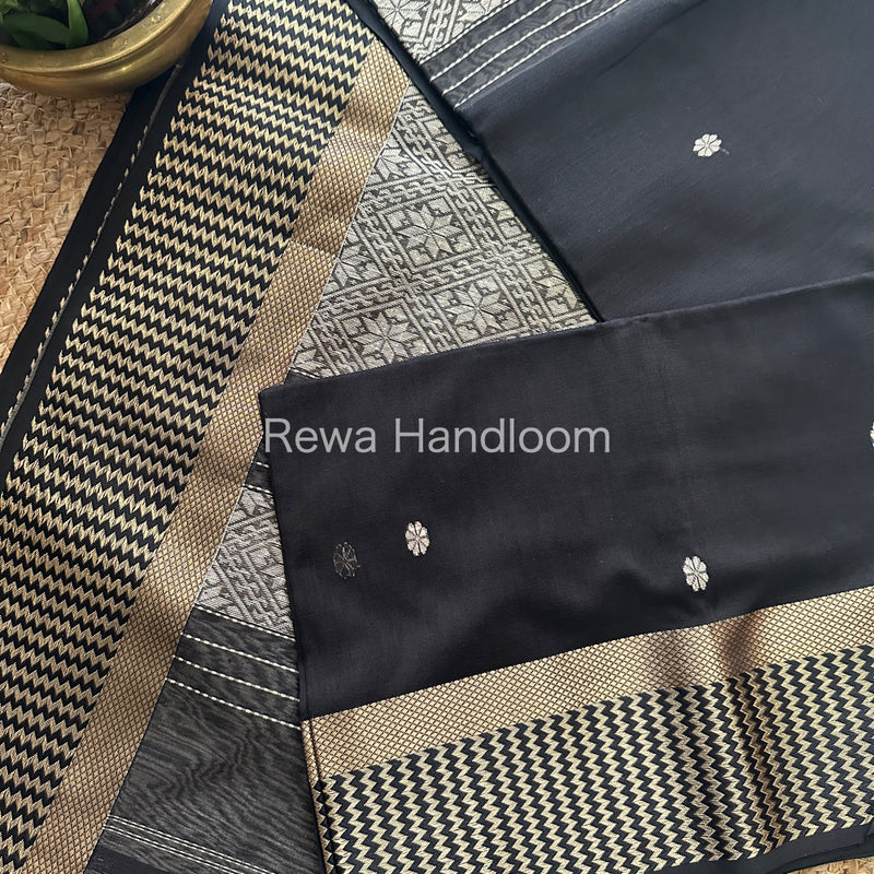 Maheshwari Black Heavy Pallu Saree-RPS02