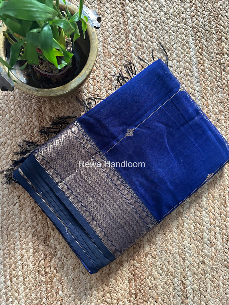 Maheshwari Blue Lining Butti Saree ZLBS05