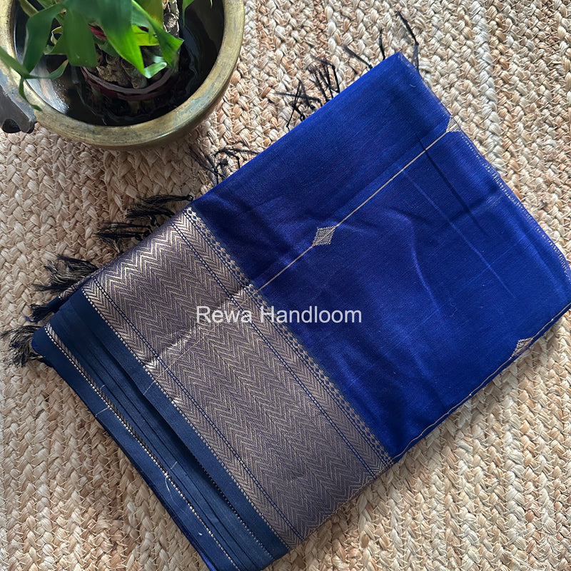 Maheshwari Blue Lining Butti Saree ZLBS05