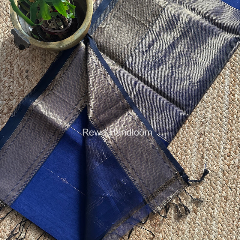 Maheshwari Blue Lining Butti Saree ZLBS05