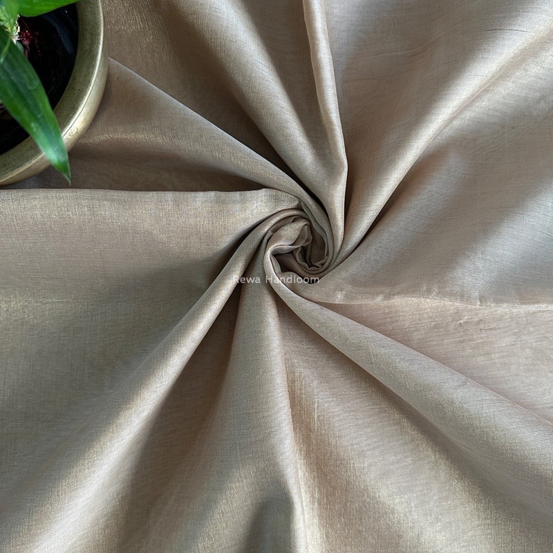 Maheshwari Beige Tissue Silk Fabric 2.5 meters Cut - FBT017